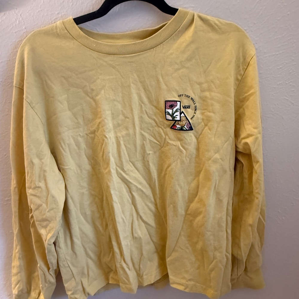 Vans Yellow Long Sleeve Graphic Tee - Floral Detail